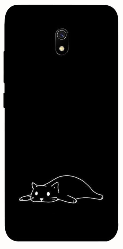 Чохол itsPrint Lazy cat для Xiaomi Redmi 8a, black, купити оптом з доставкою