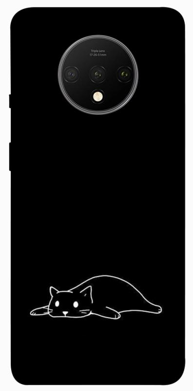 Чохол itsPrint Lazy cat для OnePlus 7T, black, купити оптом з доставкою