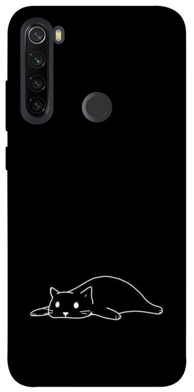 Чохол itsPrint Lazy cat для Xiaomi Redmi Note 8T, black, купити оптом з доставкою