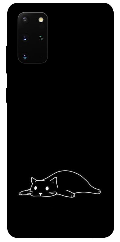 Чохол itsPrint Lazy cat для Samsung Galaxy S20+, black, купити оптом з доставкою