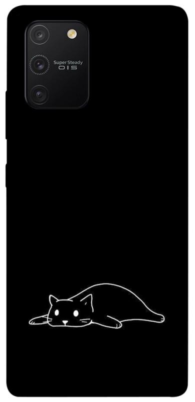 Чехол itsPrint Lazy cat для Samsung Galaxy S10 Lite, black, купить оптом с доставкой