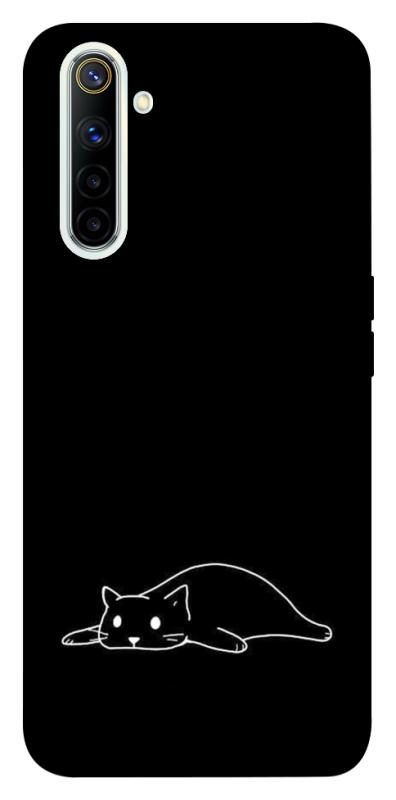 Чохол itsPrint Lazy cat для Realme 6, black, купити оптом з доставкою