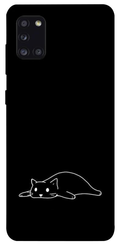 Чохол itsPrint Lazy cat для Samsung Galaxy A31, black, купити оптом з доставкою