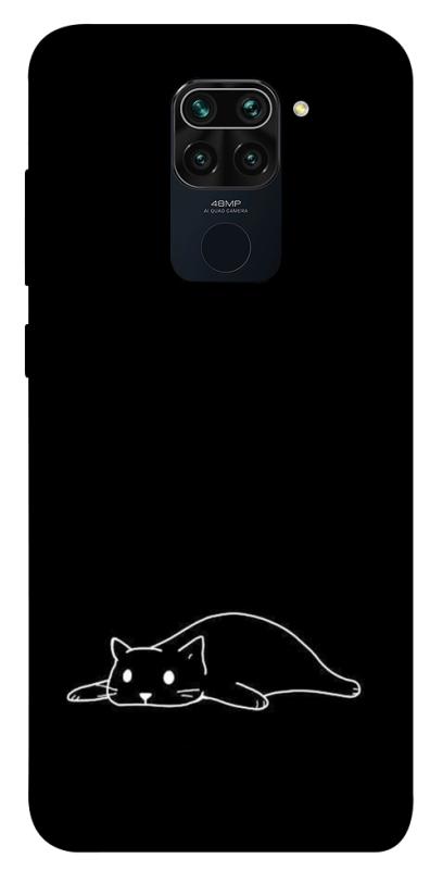 Чехол itsPrint Lazy cat для Xiaomi Redmi Note 9 / Redmi 10X, black, купить оптом с доставкой