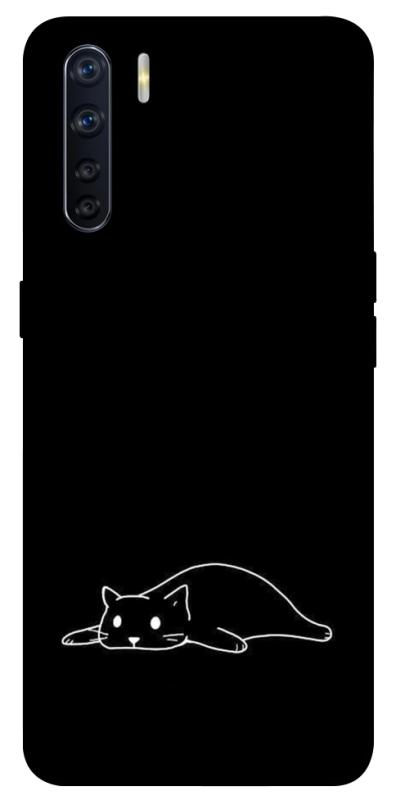 Чохол itsPrint Lazy cat для Oppo A91, black, купити оптом з доставкою
