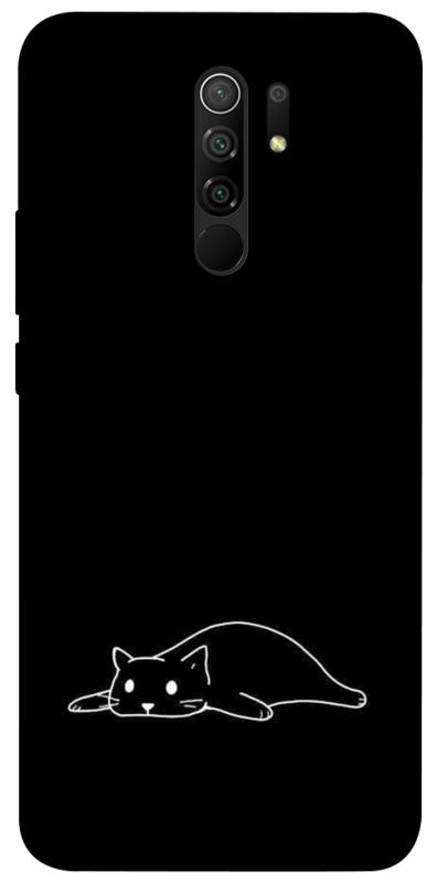 Чохол itsPrint Lazy cat для Xiaomi Redmi 9, black, купити оптом з доставкою