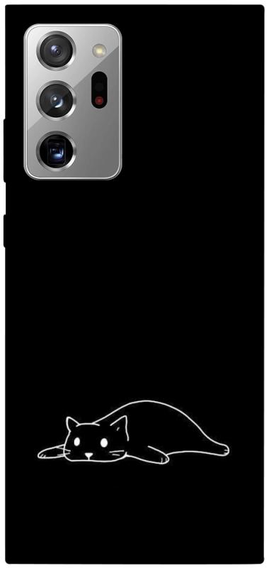 Чохол itsPrint Lazy cat для Samsung Galaxy Note 20 Ultra, black, купити оптом з доставкою