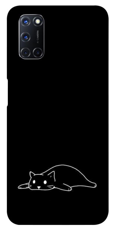 Чохол itsPrint Lazy cat для Oppo A52 / A72 / A92, black, купити оптом з доставкою