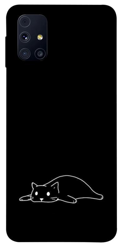 Чохол itsPrint Lazy cat для Samsung Galaxy M31s, black, купити оптом з доставкою