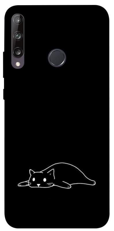 Чехол itsPrint Lazy cat для Huawei P40 Lite E / Y7p (2020), black, купить оптом с доставкой