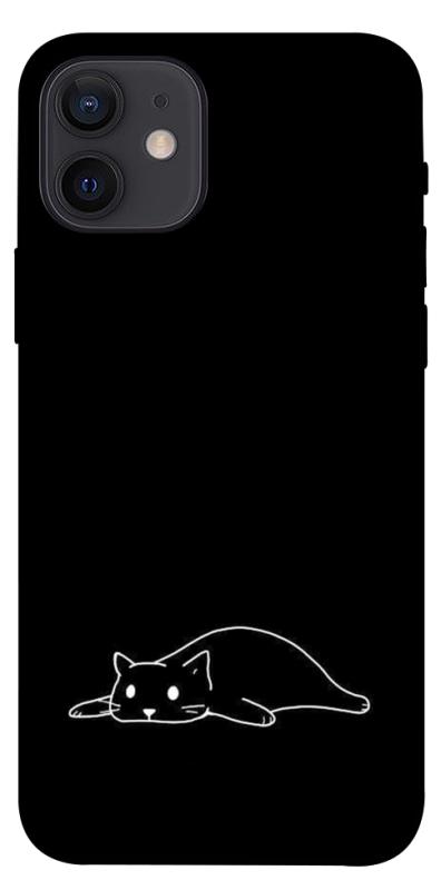 Чохол itsPrint Lazy cat для Apple iPhone 12 Pro (6.1"), black, купити оптом з доставкою