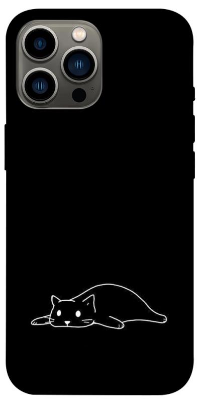 Чохол itsPrint Lazy cat для Apple iPhone 12 Pro Max (6.7"), black, купити оптом з доставкою