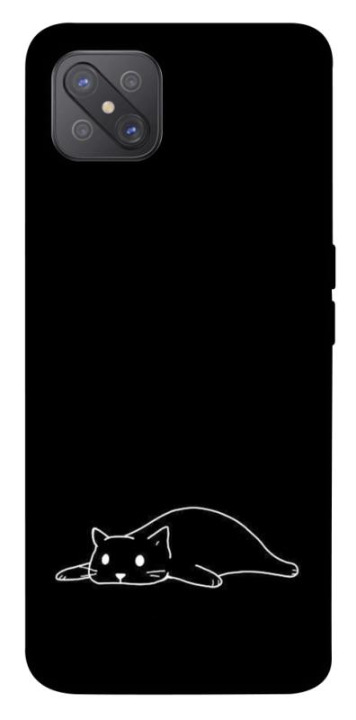 Чохол itsPrint Lazy cat для Oppo A92s, black, купити оптом з доставкою
