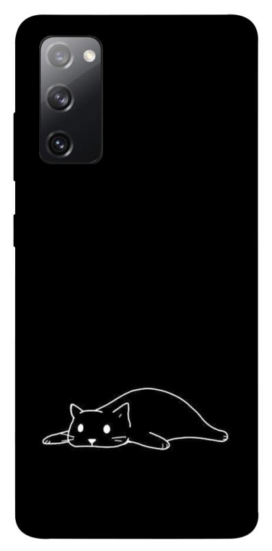 Чохол itsPrint Lazy cat для Samsung Galaxy S20 FE, black, купити оптом з доставкою