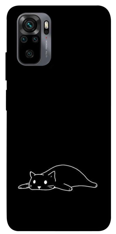 Чохол itsPrint Lazy cat для Xiaomi Redmi Note 10 / Note 10s, black, купити оптом з доставкою