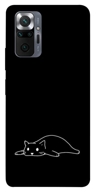 Чохол itsPrint Lazy cat для Xiaomi Redmi Note 10 Pro, black, купити оптом з доставкою