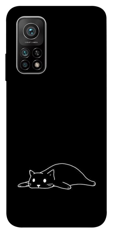 Чохол itsPrint Lazy cat для Xiaomi Mi 10T, black, купити оптом з доставкою