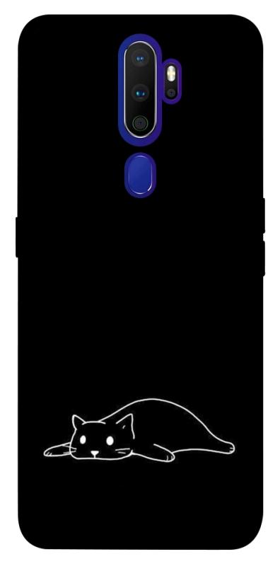 Чохол itsPrint Lazy cat для Oppo A5 (2020) / Oppo A9 (2020), black, купити оптом з доставкою