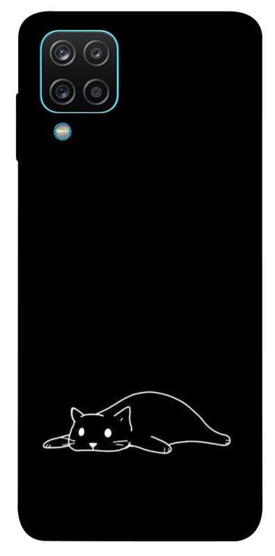 Чехол itsPrint Lazy cat для Samsung Galaxy A12, black, купить оптом с доставкой