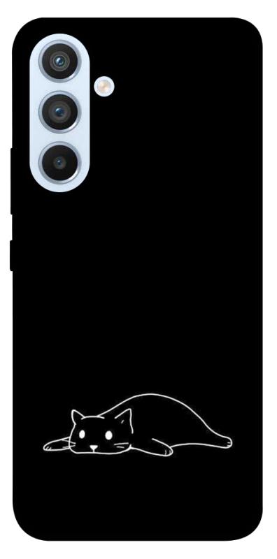 Чохол itsPrint Lazy cat для Samsung Galaxy A54 5G, black, купити оптом з доставкою