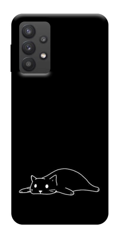 Чохол itsPrint Lazy cat для Samsung Galaxy A32 (A326B) 5G, black, купити оптом з доставкою