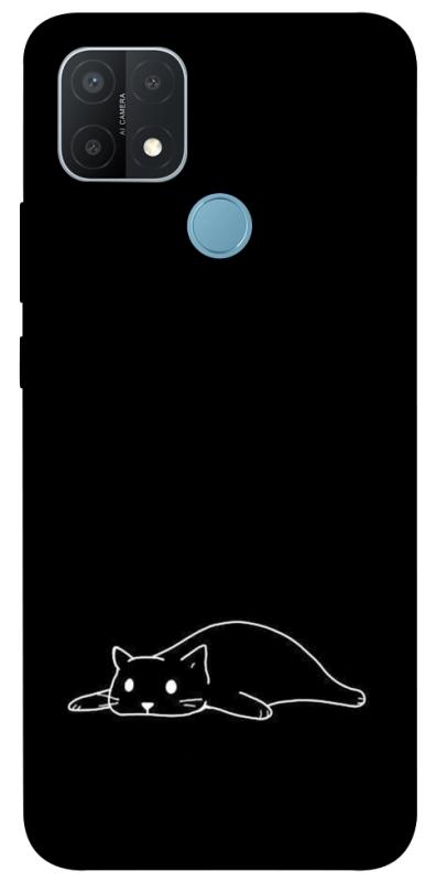 Чохол itsPrint Lazy cat для Oppo A15s / A15, black, купити оптом з доставкою