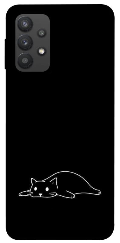 Чохол itsPrint Lazy cat для Samsung Galaxy A32 (A325F) 4G, black, купити оптом з доставкою
