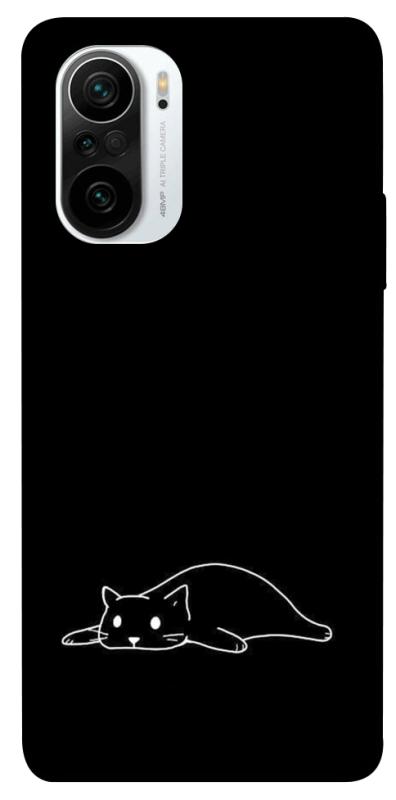 Чохол itsPrint Lazy cat для Xiaomi Redmi K40 / K40 Pro / K40 Pro+ / Poco F3, black, купити оптом з доставкою