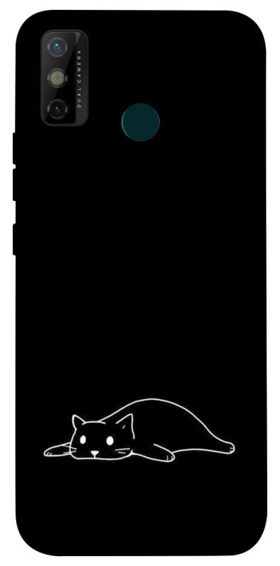 Чохол itsPrint Lazy cat для TECNO Spark 6 Go, black, купити оптом з доставкою