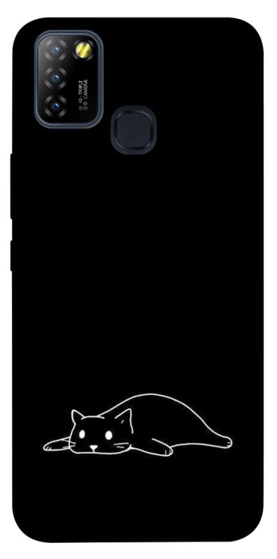 Чохол itsPrint Lazy cat для Infinix Hot 10 Lite, black, купити оптом з доставкою