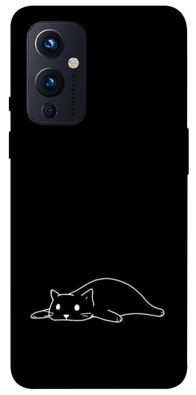 Чехол itsPrint Lazy cat для OnePlus 9, black, купить оптом с доставкой