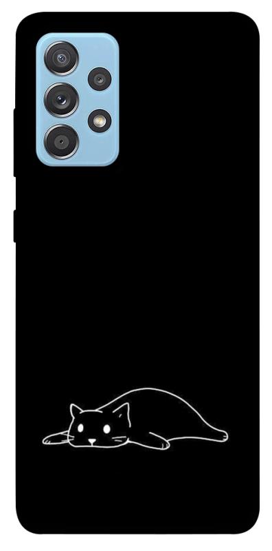 Чохол itsPrint Lazy cat для Samsung Galaxy A52 4G / A52 5G, black, купити оптом з доставкою