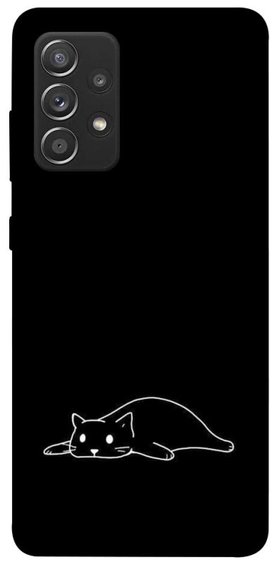 Чехол itsPrint Lazy cat для Samsung Galaxy A52 4G / A52 5G, black, купить оптом с доставкой