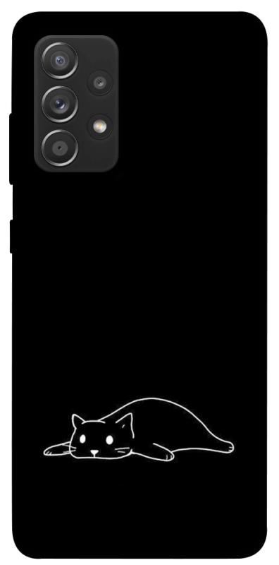 Чохол itsPrint Lazy cat для Samsung Galaxy A72 4G / A72 5G, black, купити оптом з доставкою