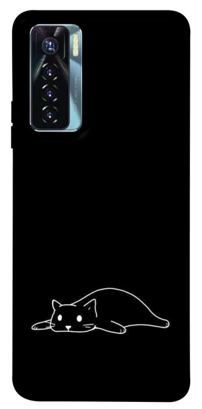 Чохол itsPrint Lazy cat для TECNO Camon 17 Pro, black, купити оптом з доставкою