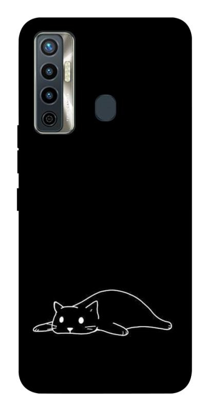 Чохол itsPrint Lazy cat для TECNO Camon 17 Pro, black, купити оптом з доставкою