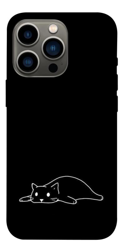 Чохол itsPrint Lazy cat для Apple iPhone 13 Pro (6.1"), black, купити оптом з доставкою