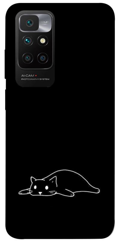 Чохол itsPrint Lazy cat для Xiaomi Redmi 10, black, купити оптом з доставкою