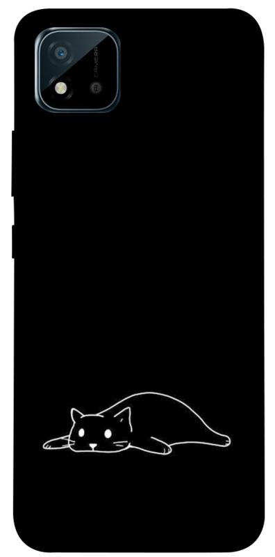 Чохол itsPrint Lazy cat для Realme C11 (2021), black, купити оптом з доставкою