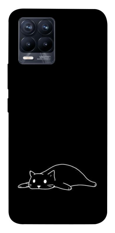 Чохол itsPrint Lazy cat для Realme 8, black, купити оптом з доставкою