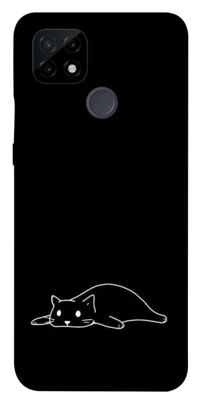 Чохол itsPrint Lazy cat для Realme C21, black, купити оптом з доставкою