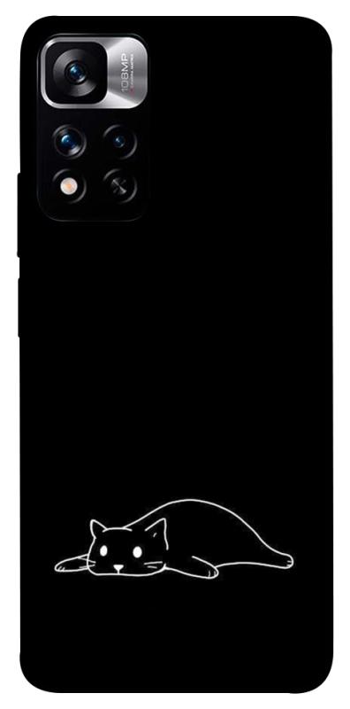 Чохол itsPrint Lazy cat для Xiaomi Poco M4 Pro 5G, black, купити оптом з доставкою