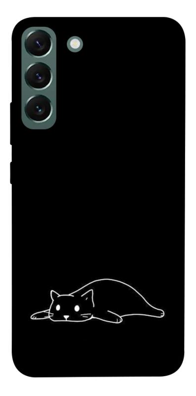 Чохол itsPrint Lazy cat для Samsung Galaxy S22+, black, купити оптом з доставкою