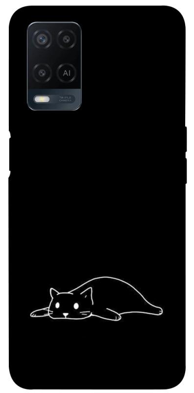 Чохол itsPrint Lazy cat для Oppo A16s / A16, black, купити оптом з доставкою