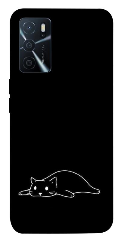 Чохол itsPrint Lazy cat для Oppo A16s / A16, black, купити оптом з доставкою