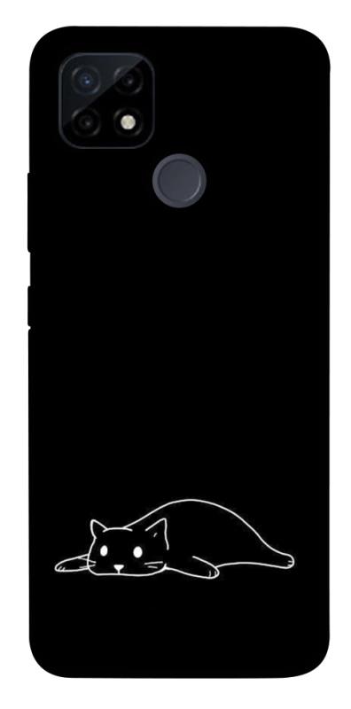 Чохол itsPrint Lazy cat для Realme C21Y, black, купити оптом з доставкою