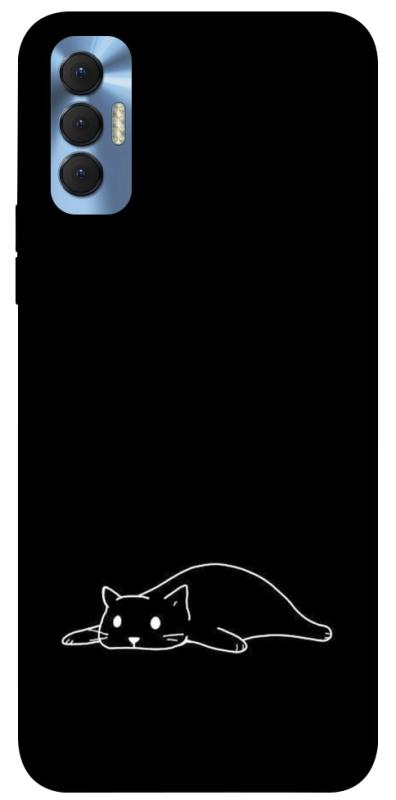 Чохол itsPrint Lazy cat для TECNO Spark 8P, black, купити оптом з доставкою
