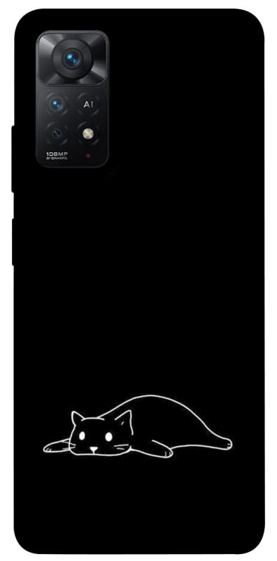 Чохол itsPrint Lazy cat для Xiaomi Redmi Note 11 Pro 4G/5G, black, купити оптом з доставкою