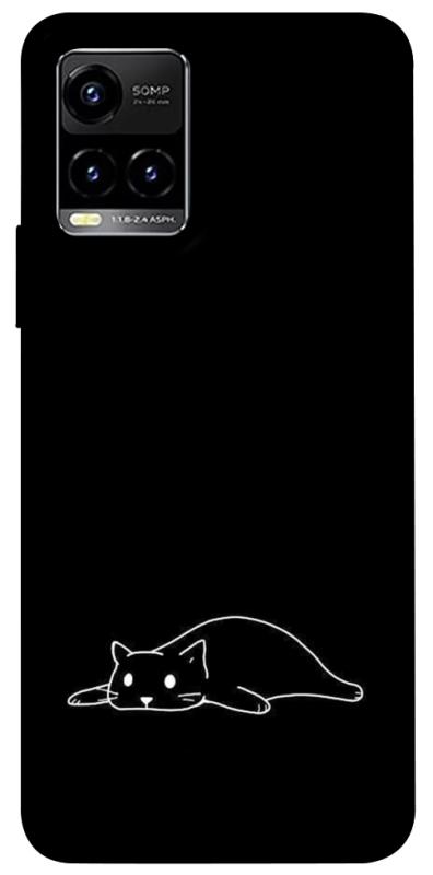 Чохол itsPrint Lazy cat для Vivo Y21 / Y33s, black, купити оптом з доставкою