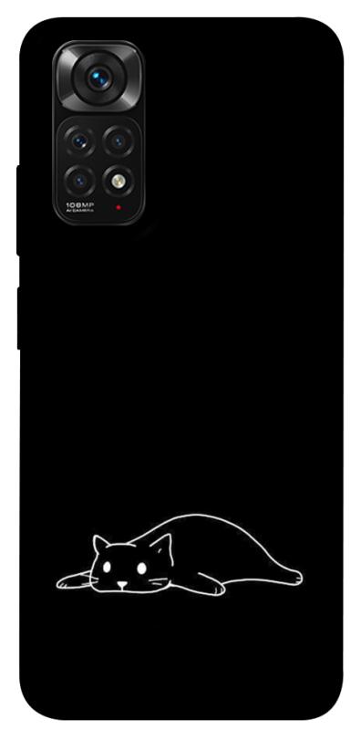 Чохол itsPrint Lazy cat для Xiaomi Redmi Note 11 (Global) / Note 11S, black, купити оптом з доставкою